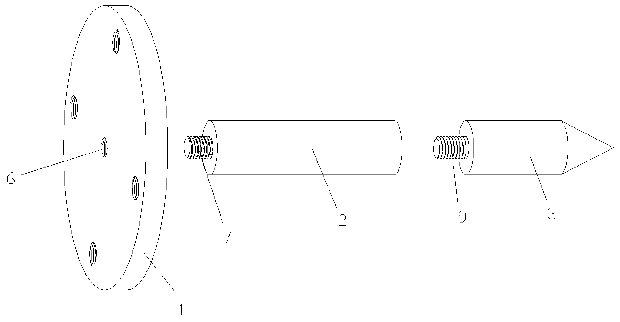 Teaching aid for measuring industrial robot tool coordinate system and using method thereof