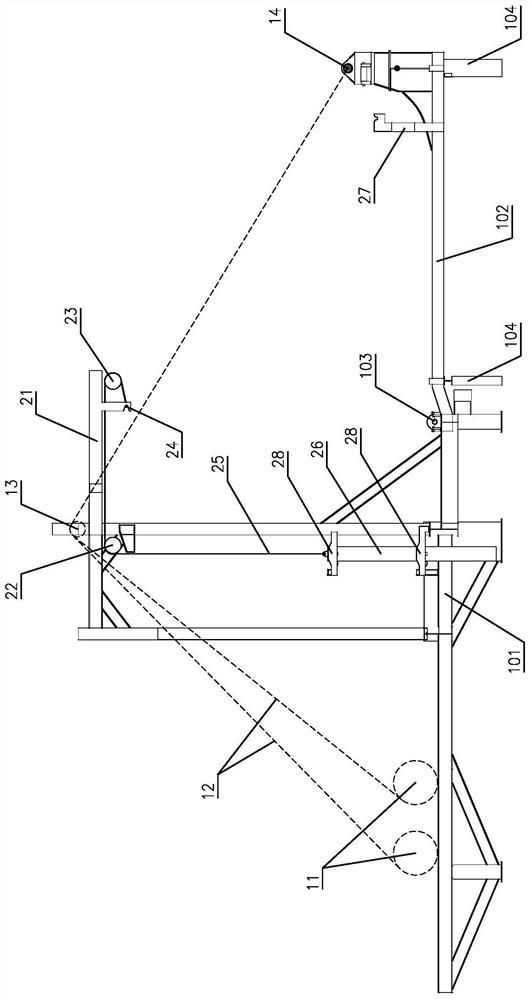 Hoisting erection system and erection control method for rocket launch platform at sea