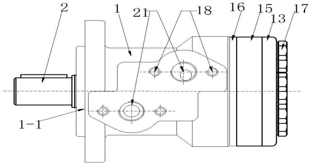 Integral backpressure-resistant cycloid hydraulic motor structure