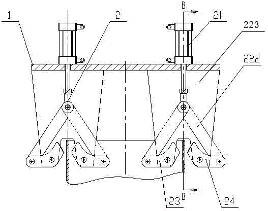 A clamping device for a reaction tank