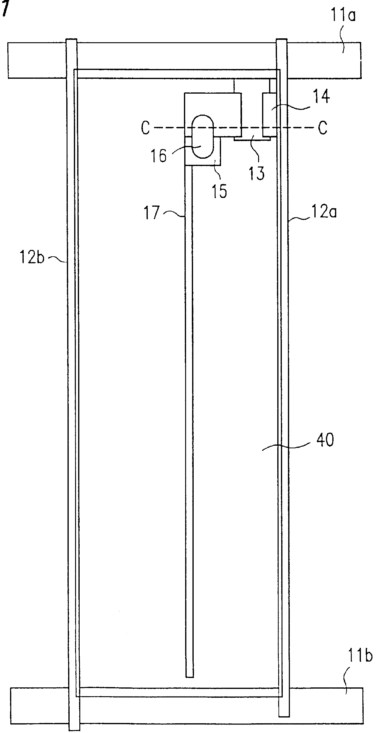 Active matrix display device having defect repair extension line beneath each pixel