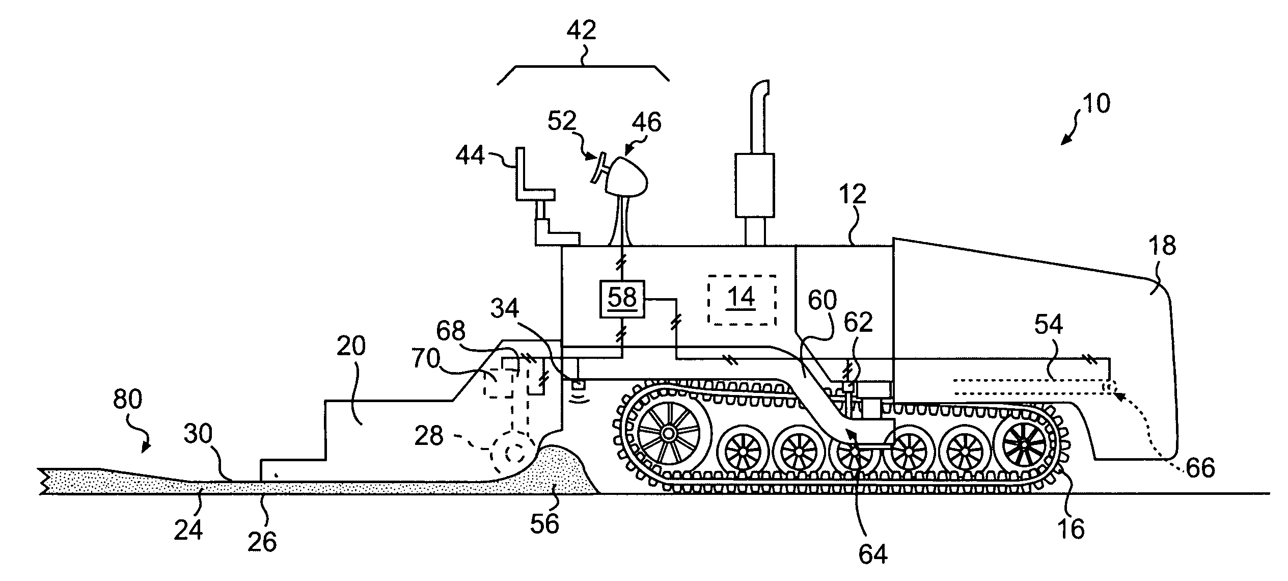 Work machine with transition region control system