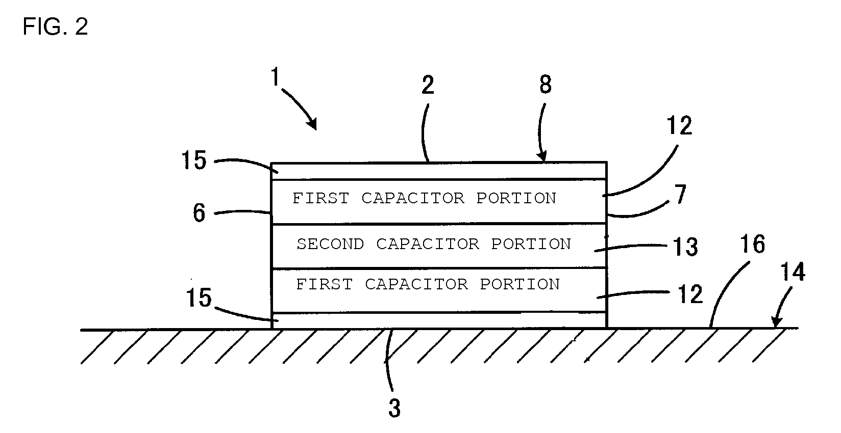 Multilayer capacitor having low equivalent series inductance and controlled equivalent series resistance