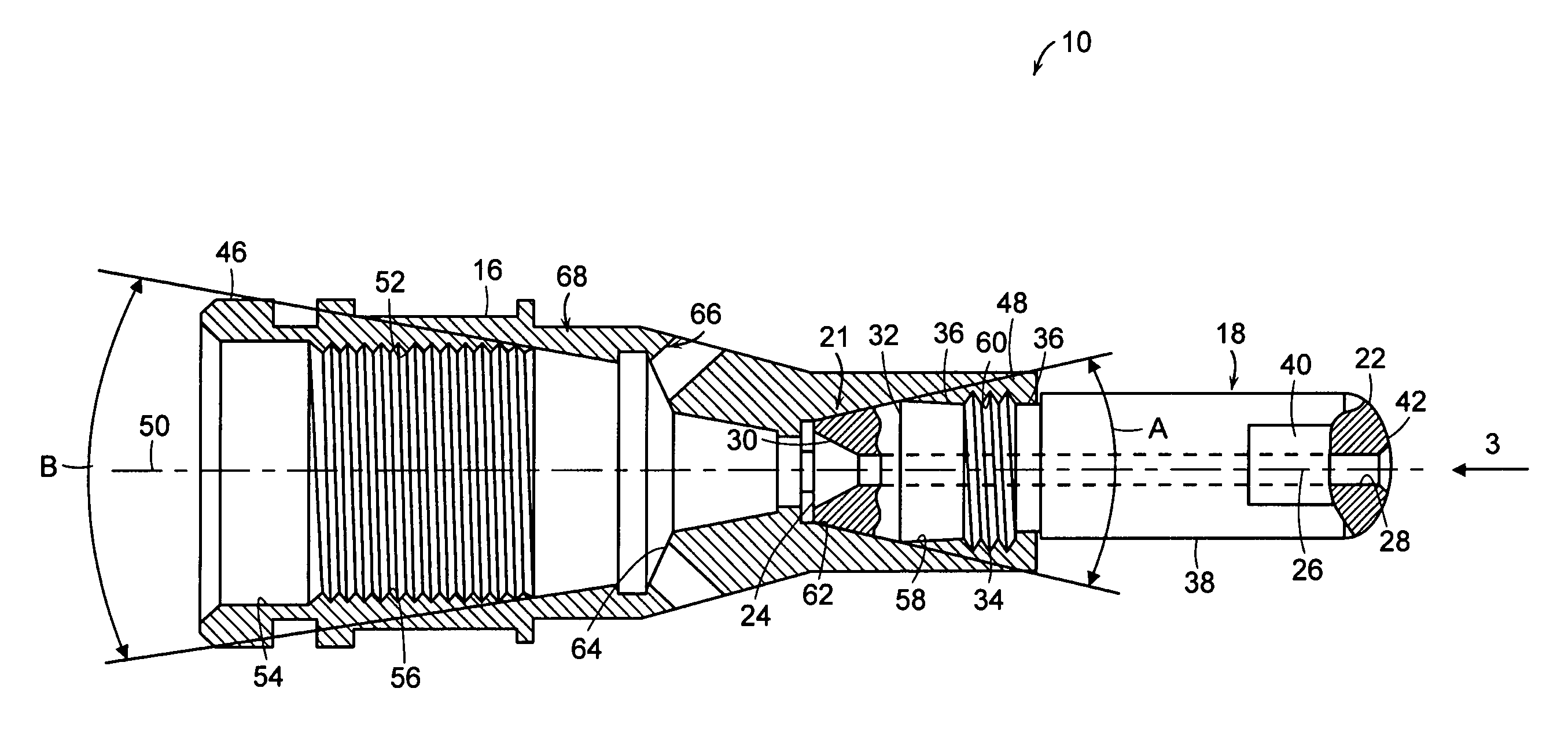 Taper locking features between components of a welding device