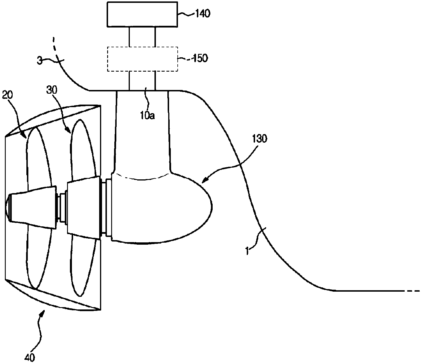 Propulsion device for ship and ship having same