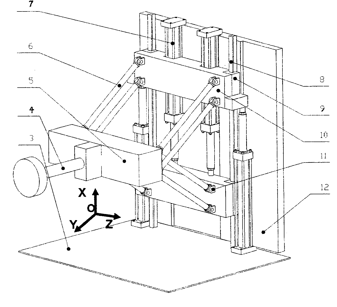 Device and method for testing and standardizing performance of macrotype over-loading operation equipment