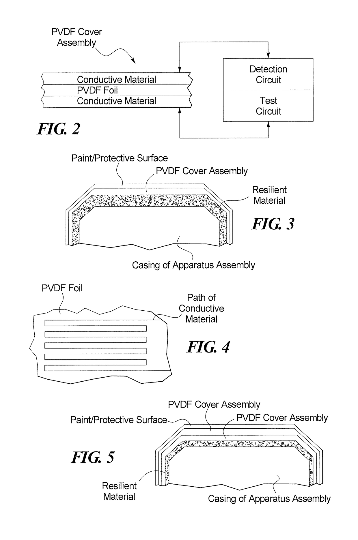 Surface-mounted collision sensor, and method for collision detection