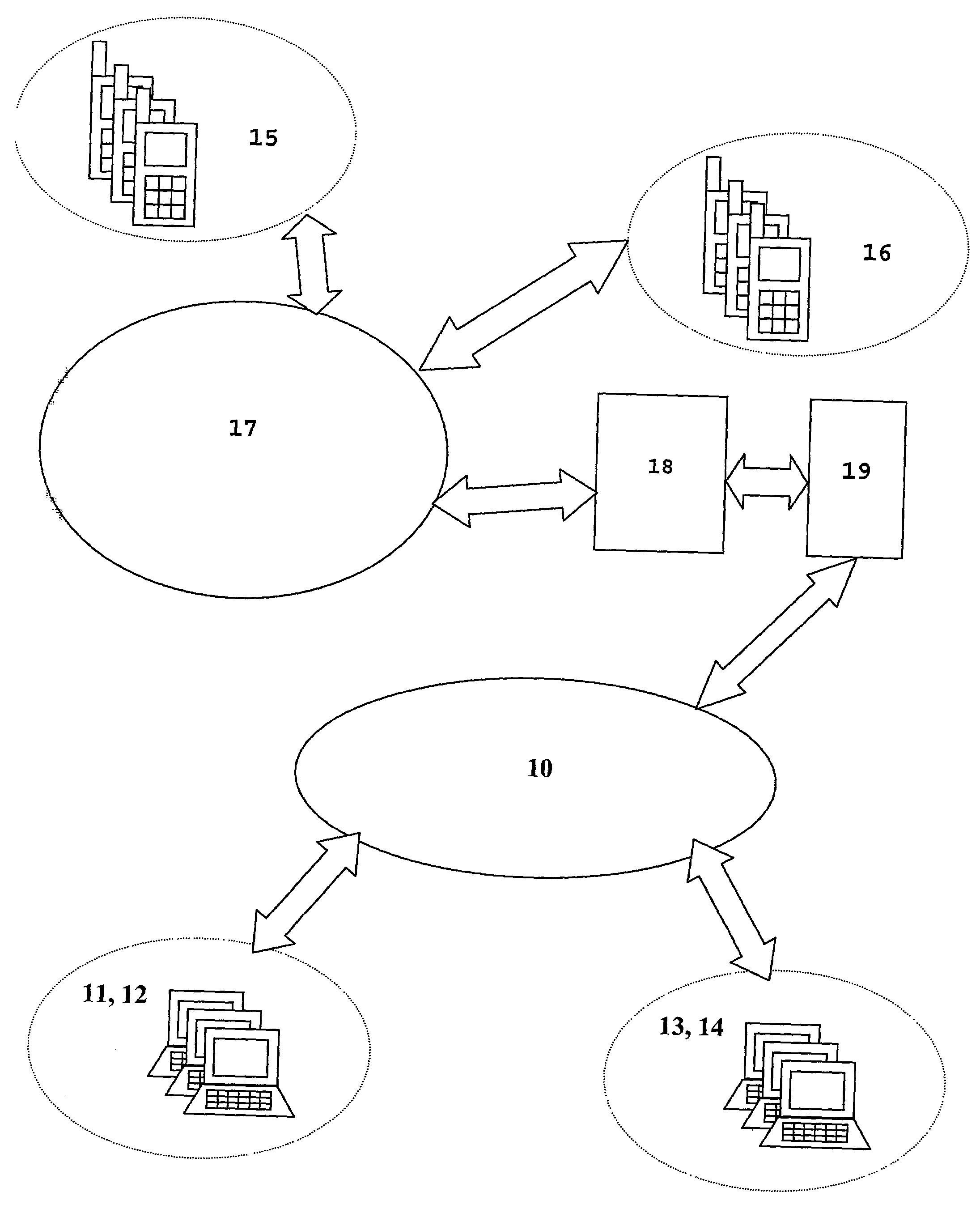 Network for information transfer for mobile stations