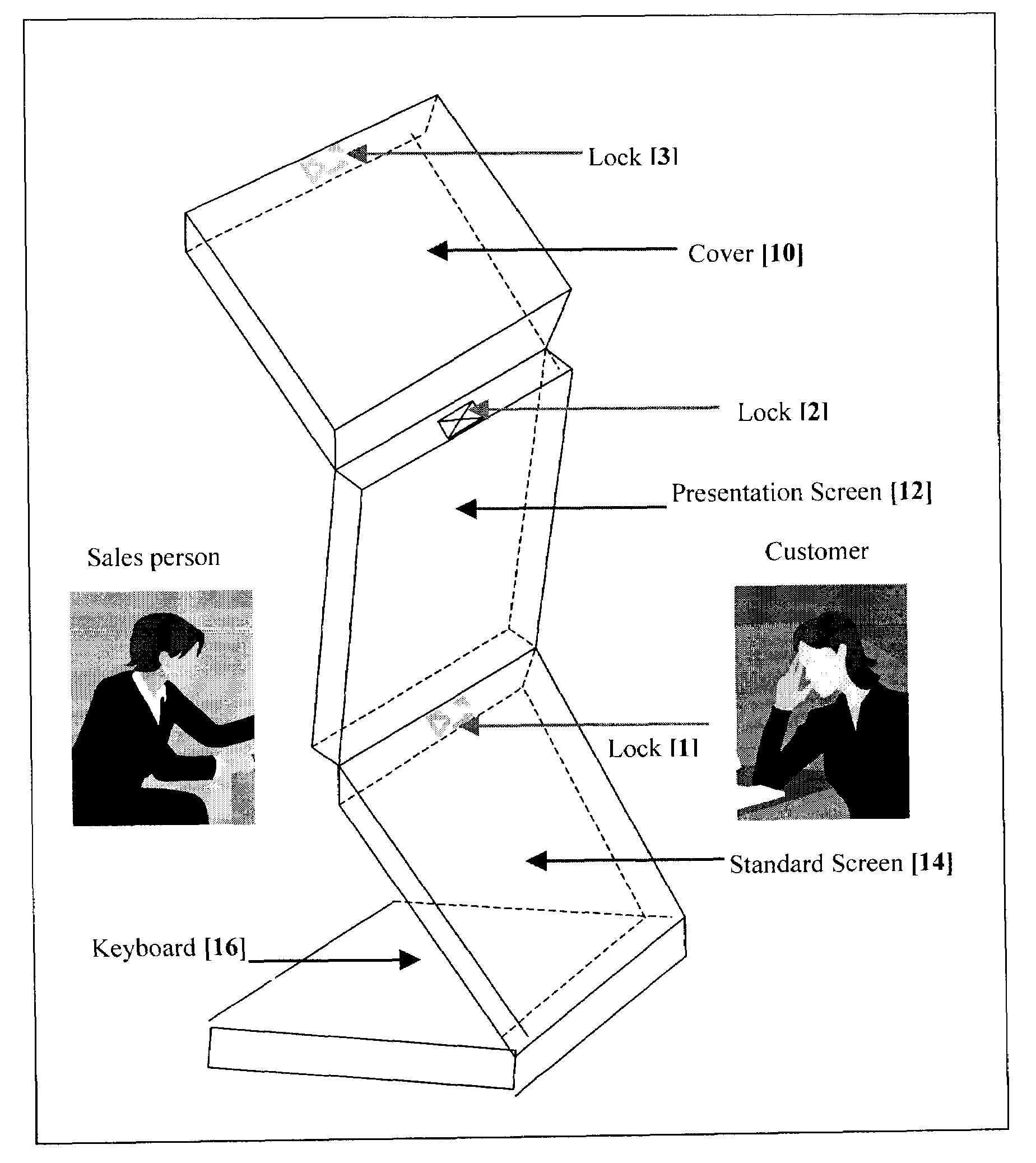 Dual screen presentation notebook computer