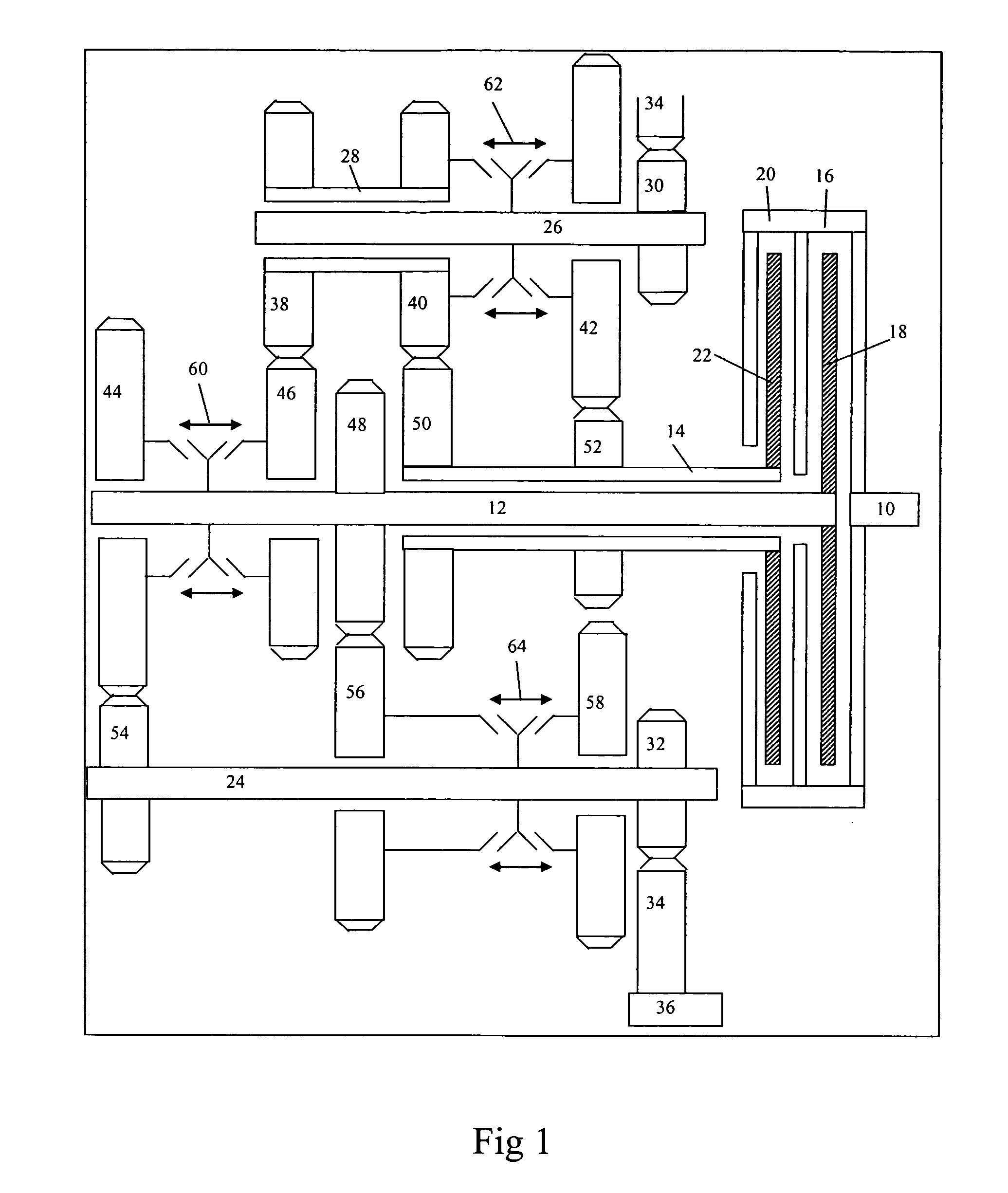 Dual clutch kinematic arrangements with wide span