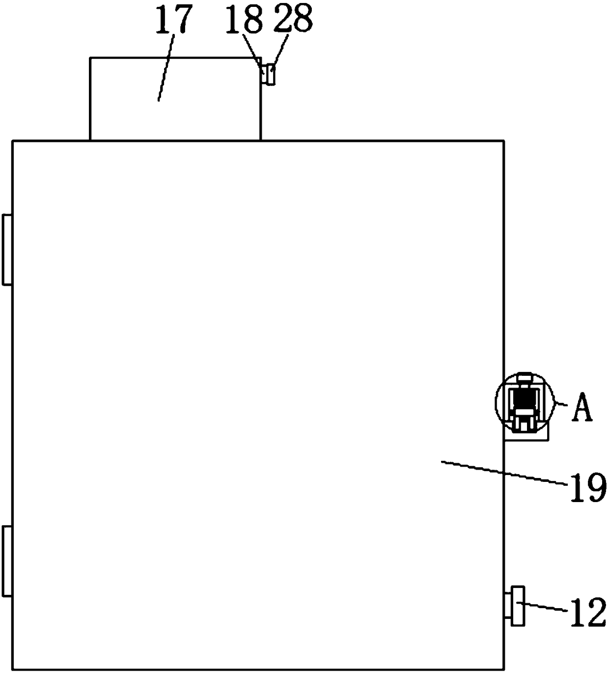 Computer network device box capable of wiping away dust on bottom of inner wall