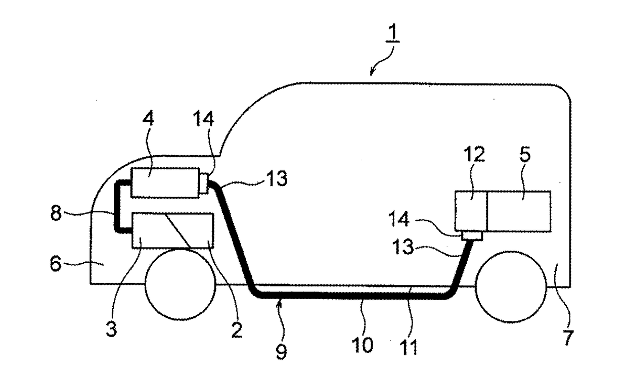 Exterior member and wire harness