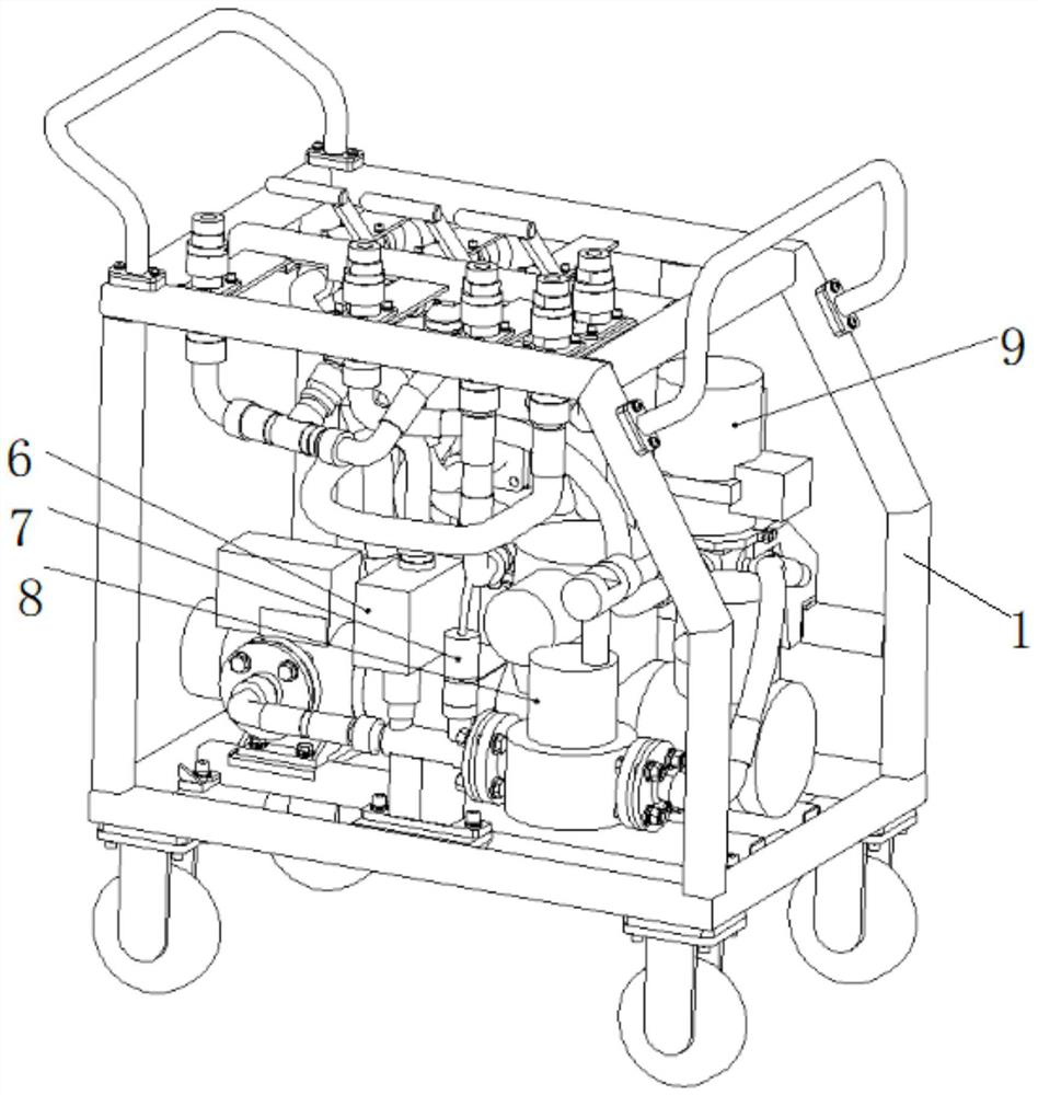 Cleaning and oil changing equipment for mining speed reducer and using method of cleaning and oil changing equipment