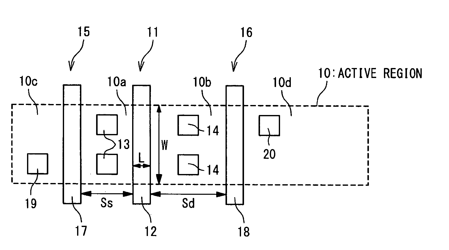 Circuit simulation based on gate spacing from adjacent MOS transistors