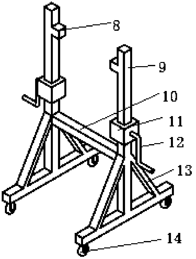 Lifting tool for horizontal steam generator heat transfer pipe eddy current detection device