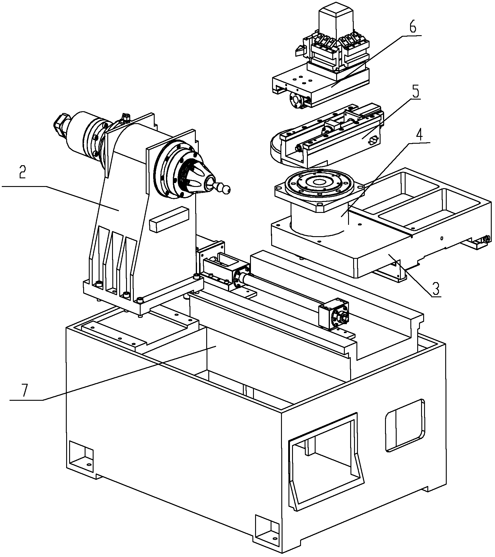 Automatic high-speed precision numerical control machine tool for cutting spherical surface