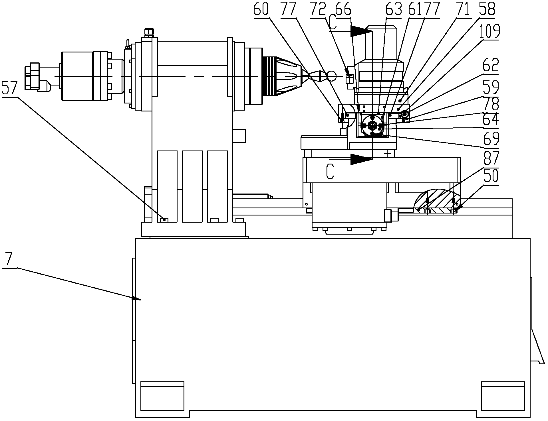 Automatic high-speed precision numerical control machine tool for cutting spherical surface