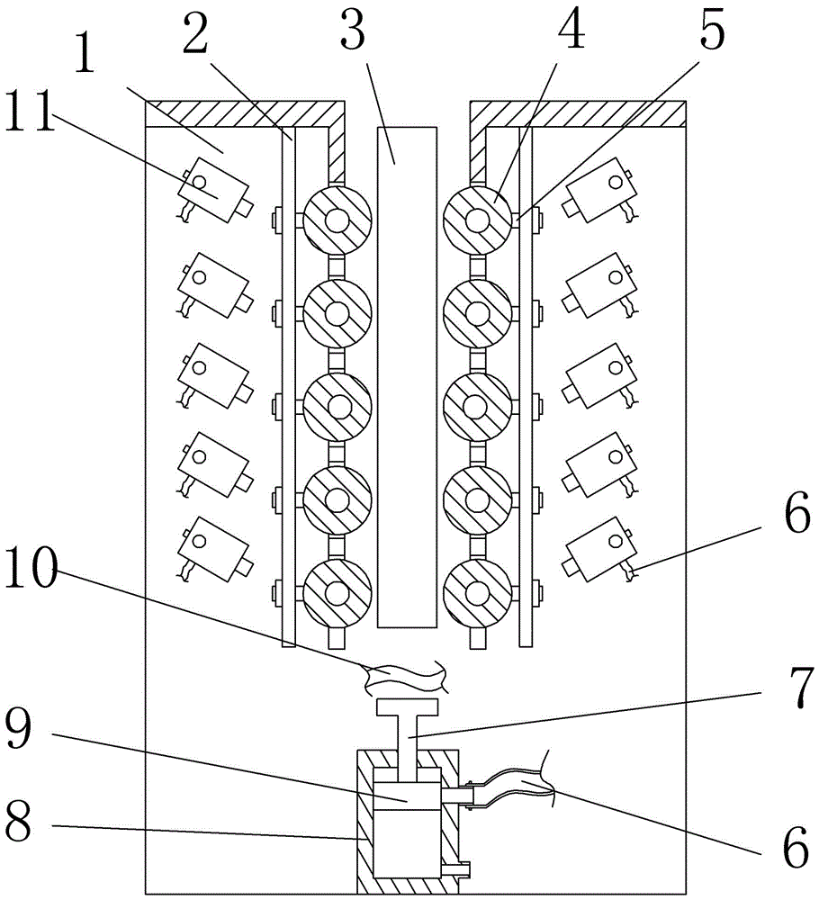 Vertical paint spraying device