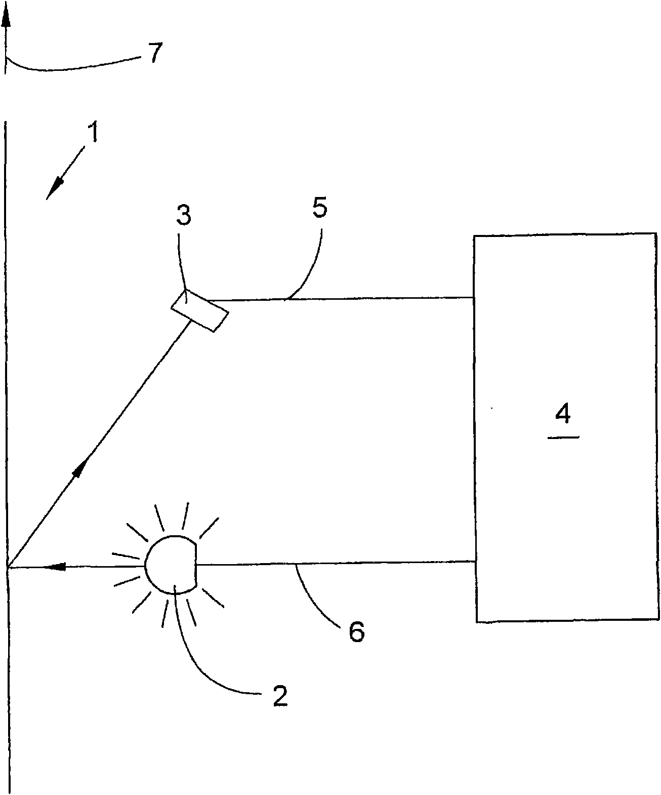 A method and device for optical detection of external fiber in fiber stand of lengthwise movement