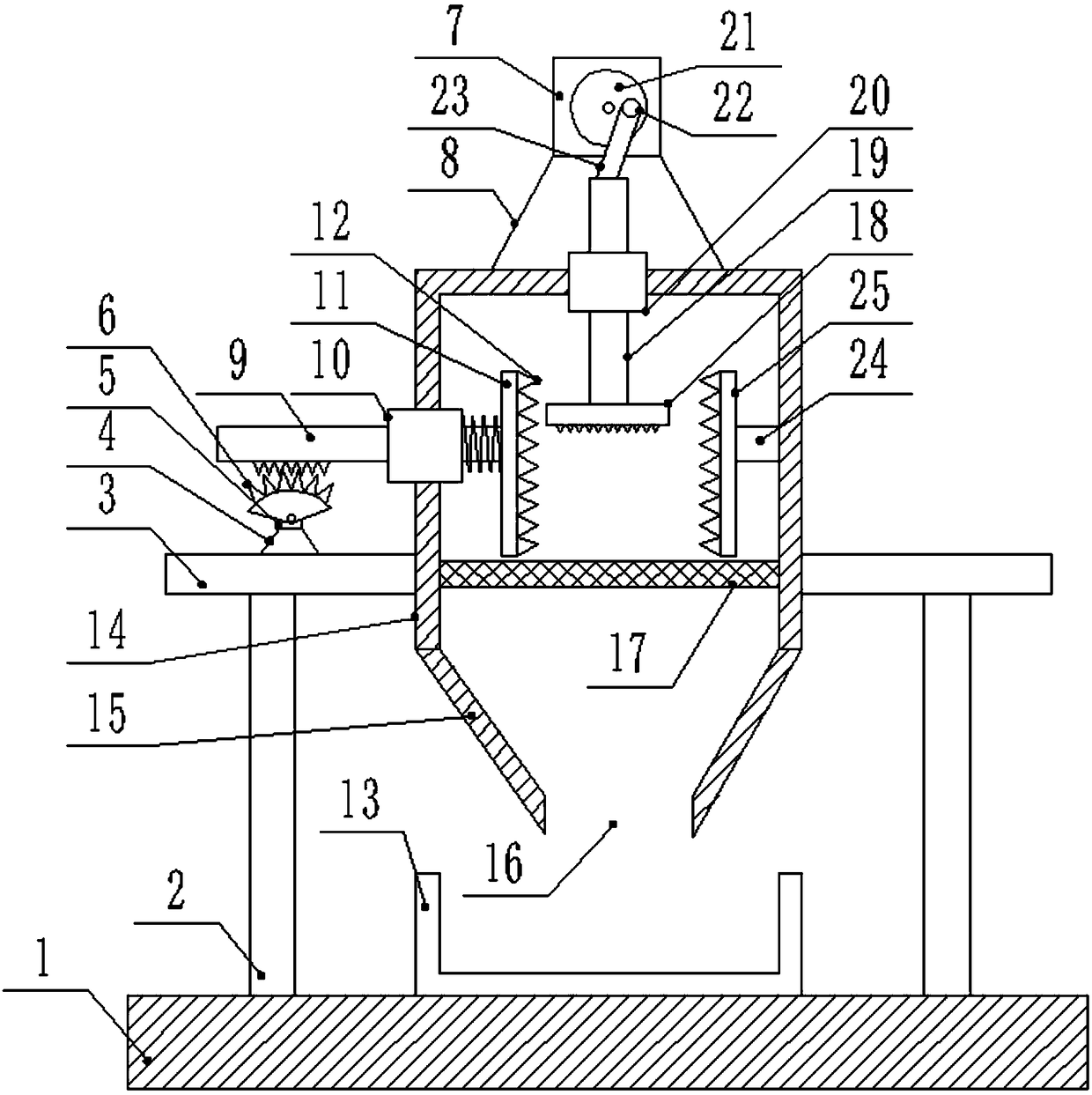 Round wheel pressing automatic-controlled environmental-protection kitchen garbage treatment device