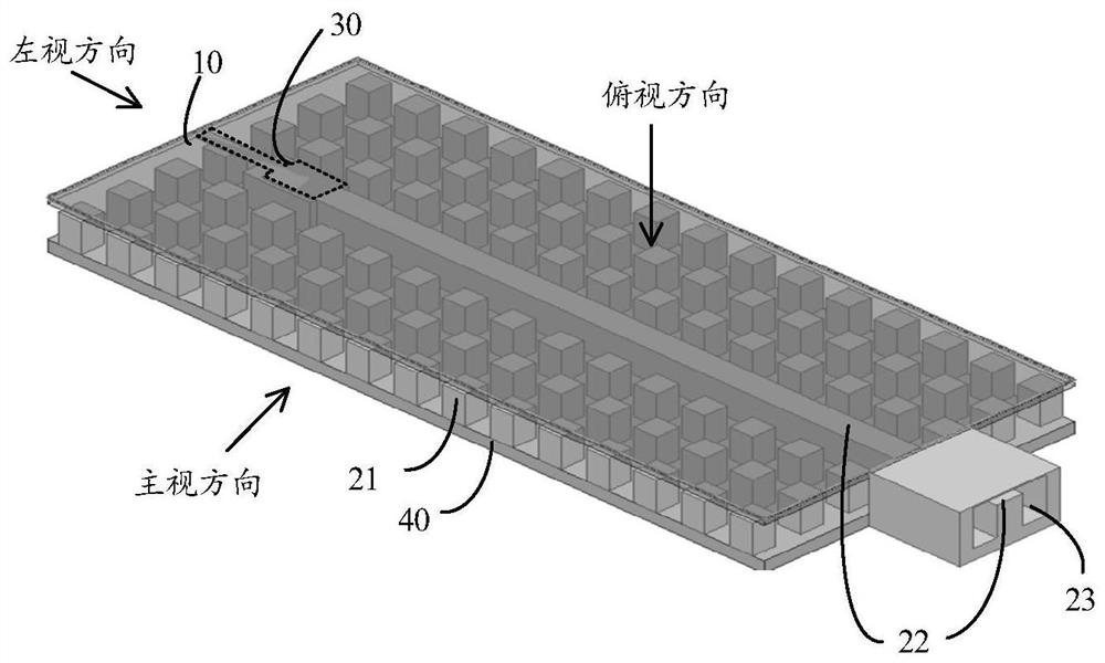 Gap waveguide antenna structure and electronic equipment