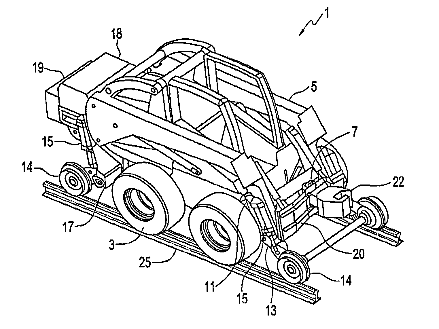 Rail car mover apparatus for loader vehicle