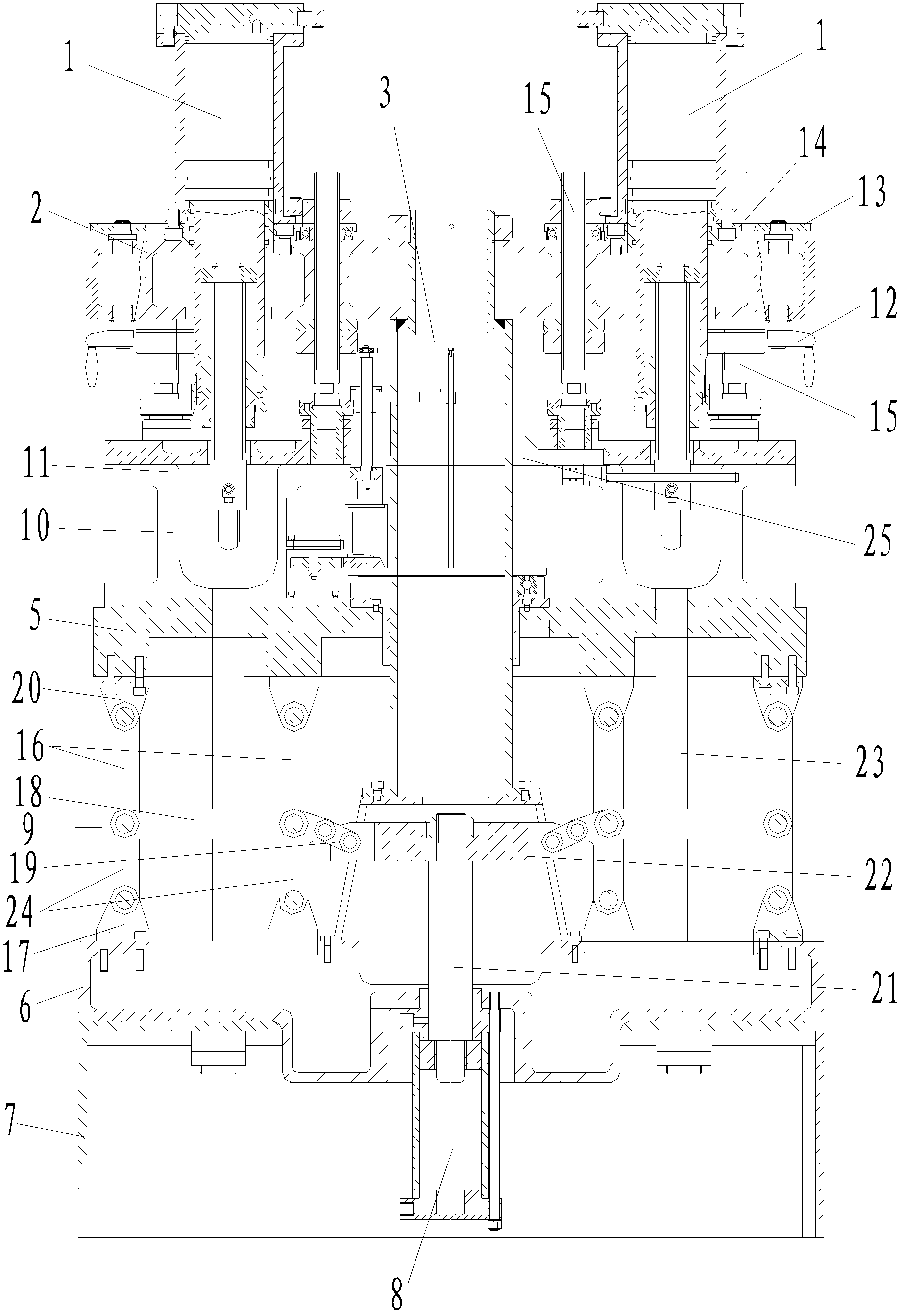 Multi-station hydraulic stretcher with transposition manipulator