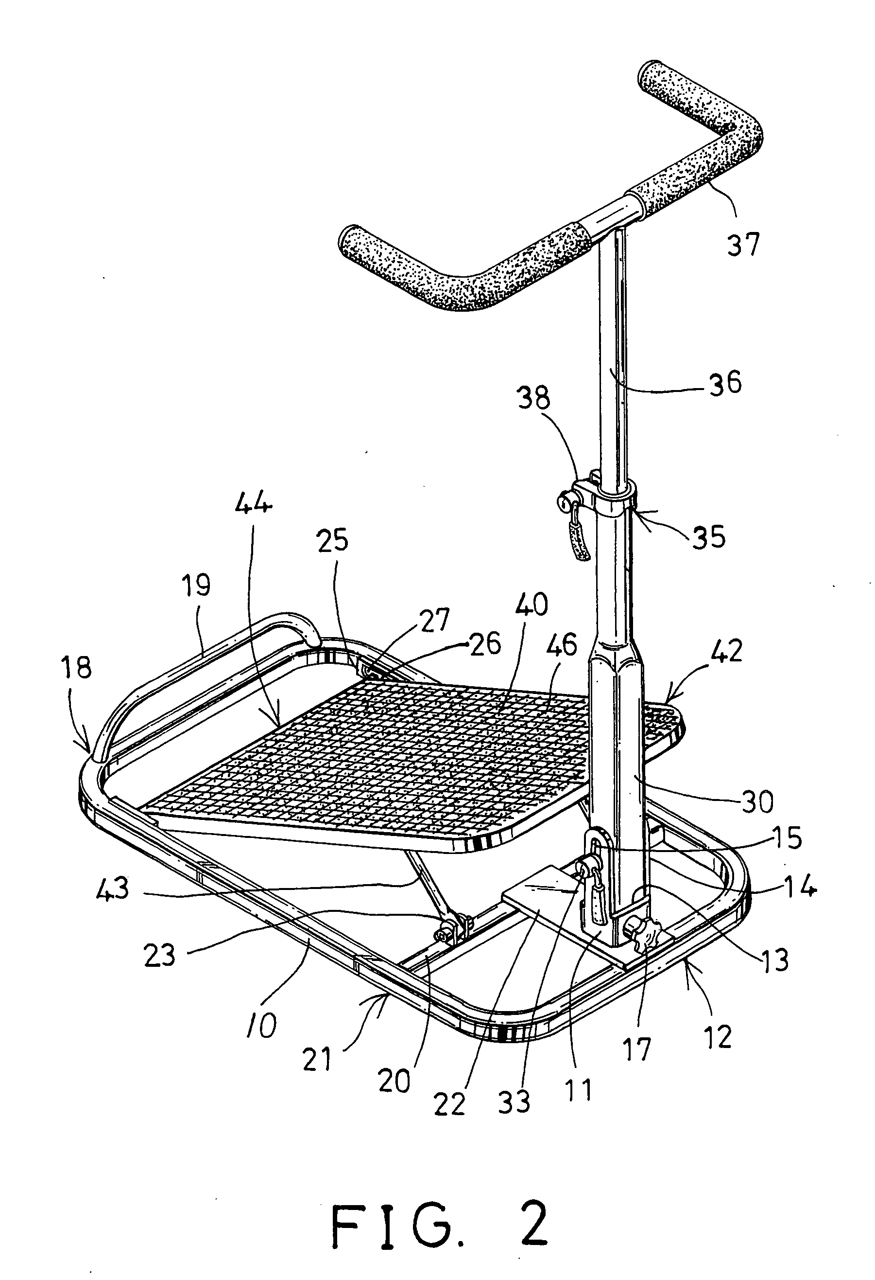 Foot exercise device having tiltable platform