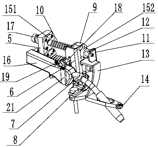 Copying welding device free of blind area and copying welding method free of blind area