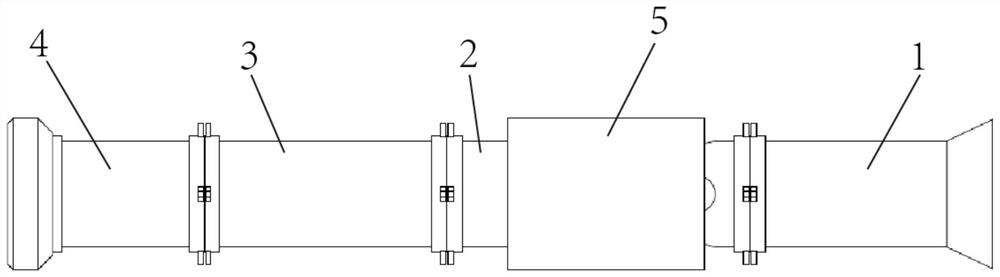 Adjustable flow guide pipe tool for installing rotary blowout preventer at wellhead of flow divider of offshore platform