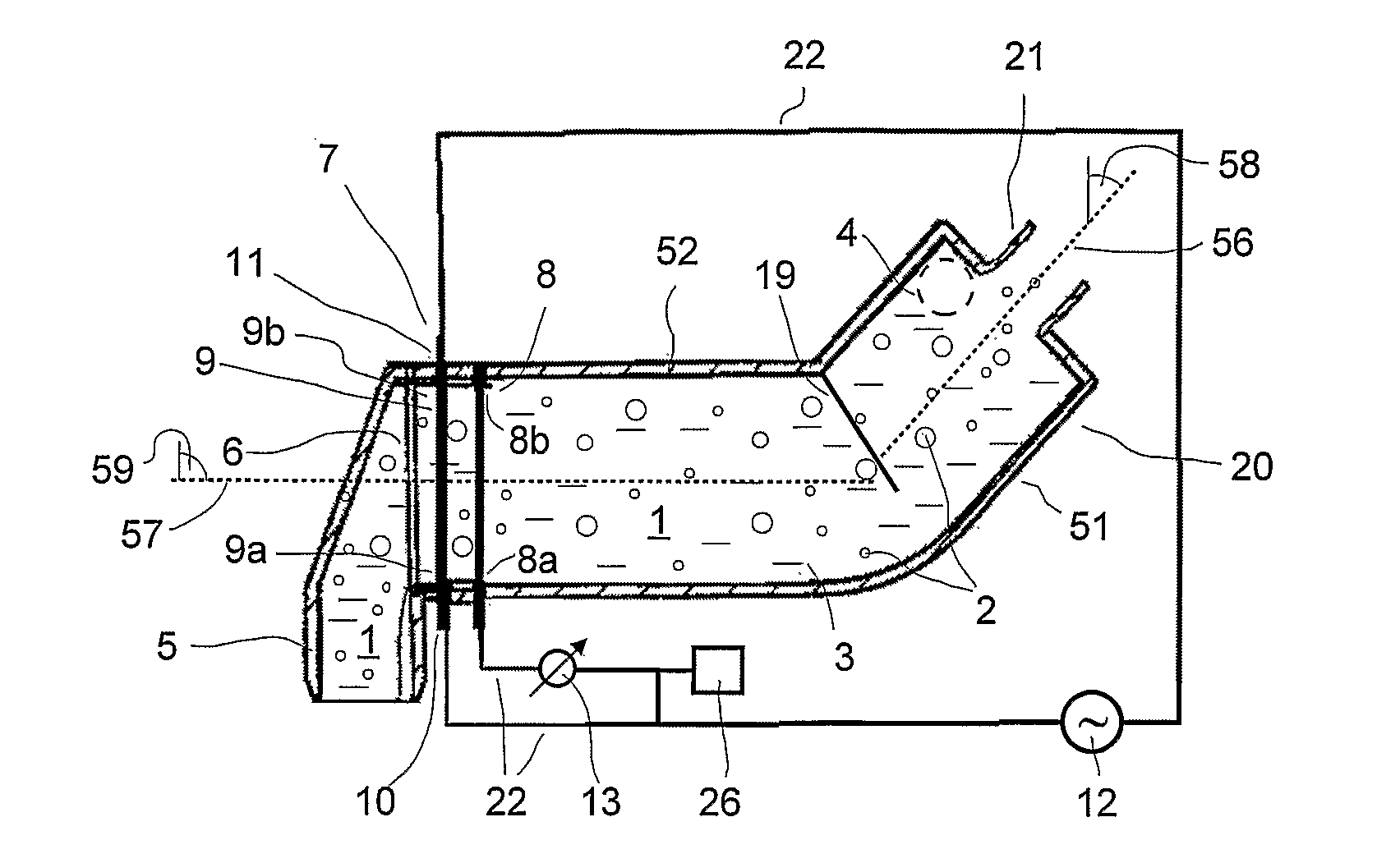 Device and method for measuring amounts of milk in particular during the milking process