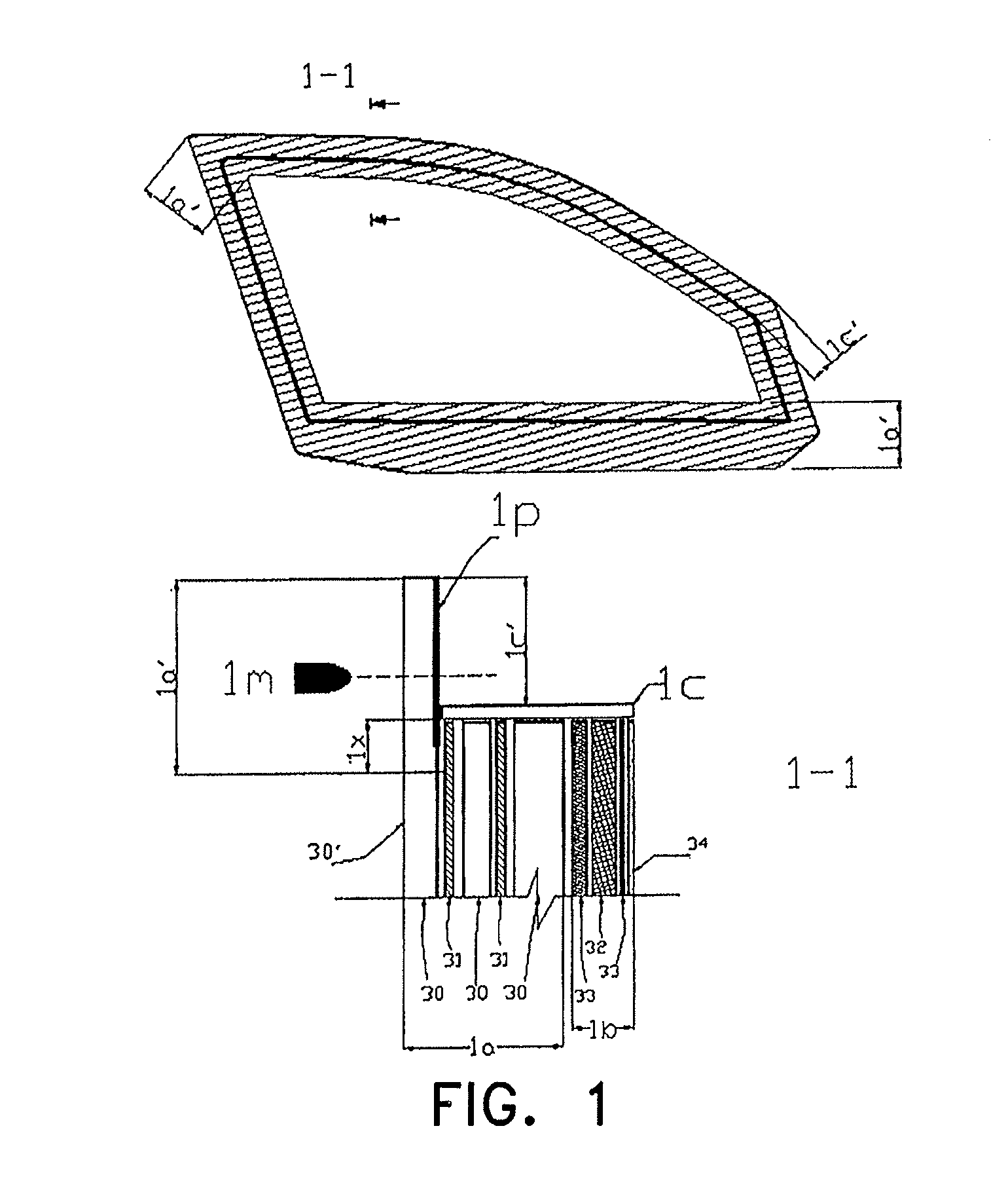 Armored glass composition with perimeter reinforcement