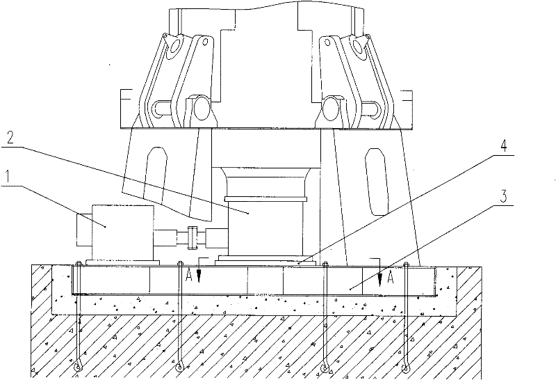 Installation structure body for main reducer of roller mill and application method thereof