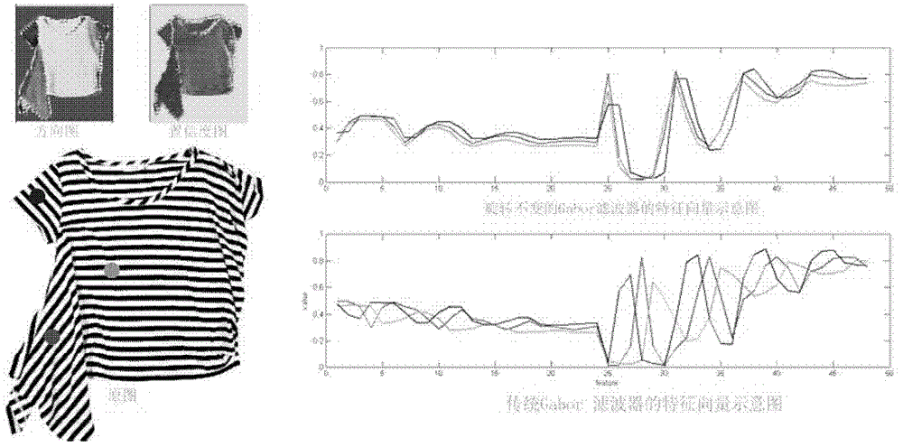 Video dyeing method based on Gabor feature space