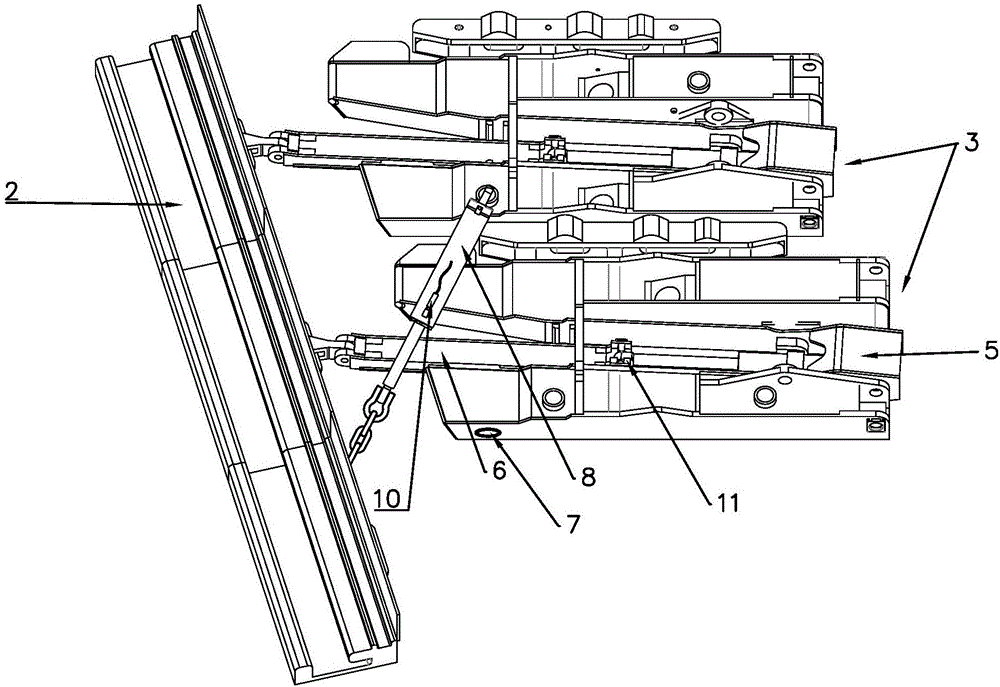 Scraper conveyor pushing structure for pitching oblique mining way of fully-mechanized coal mining face of sharp-inclined coal seam