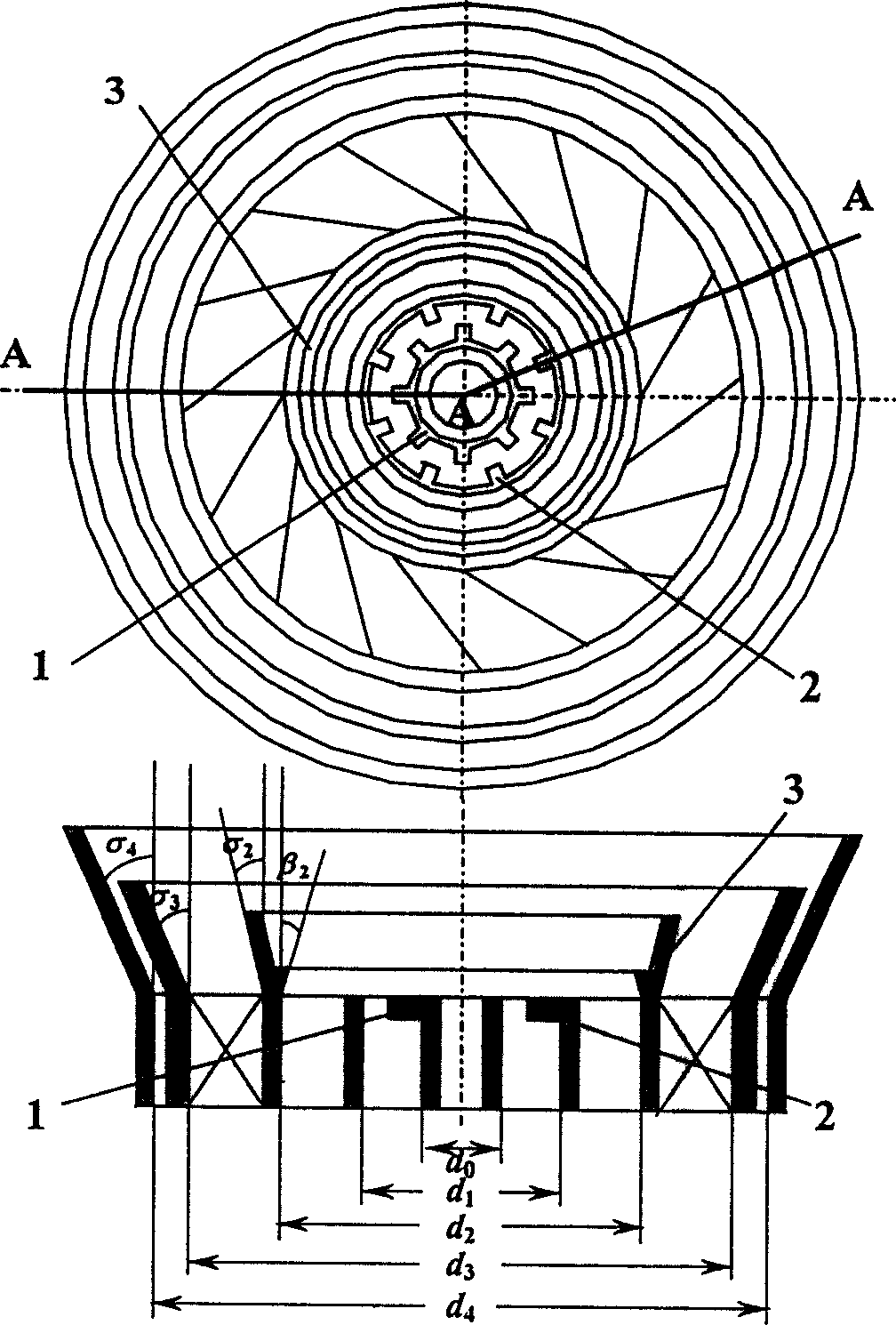 Radial gradient two air-controlled cyclone coal dust combustor