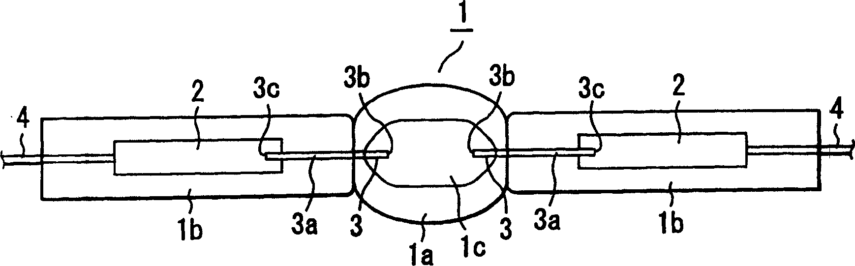 Switch device of high-voltage metal steaming discharge light and front light device of vehicle