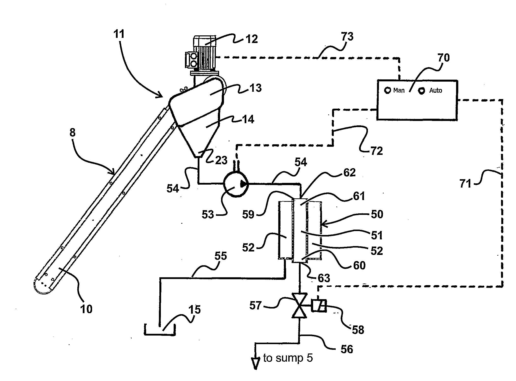 Ship with a contaminant separation device