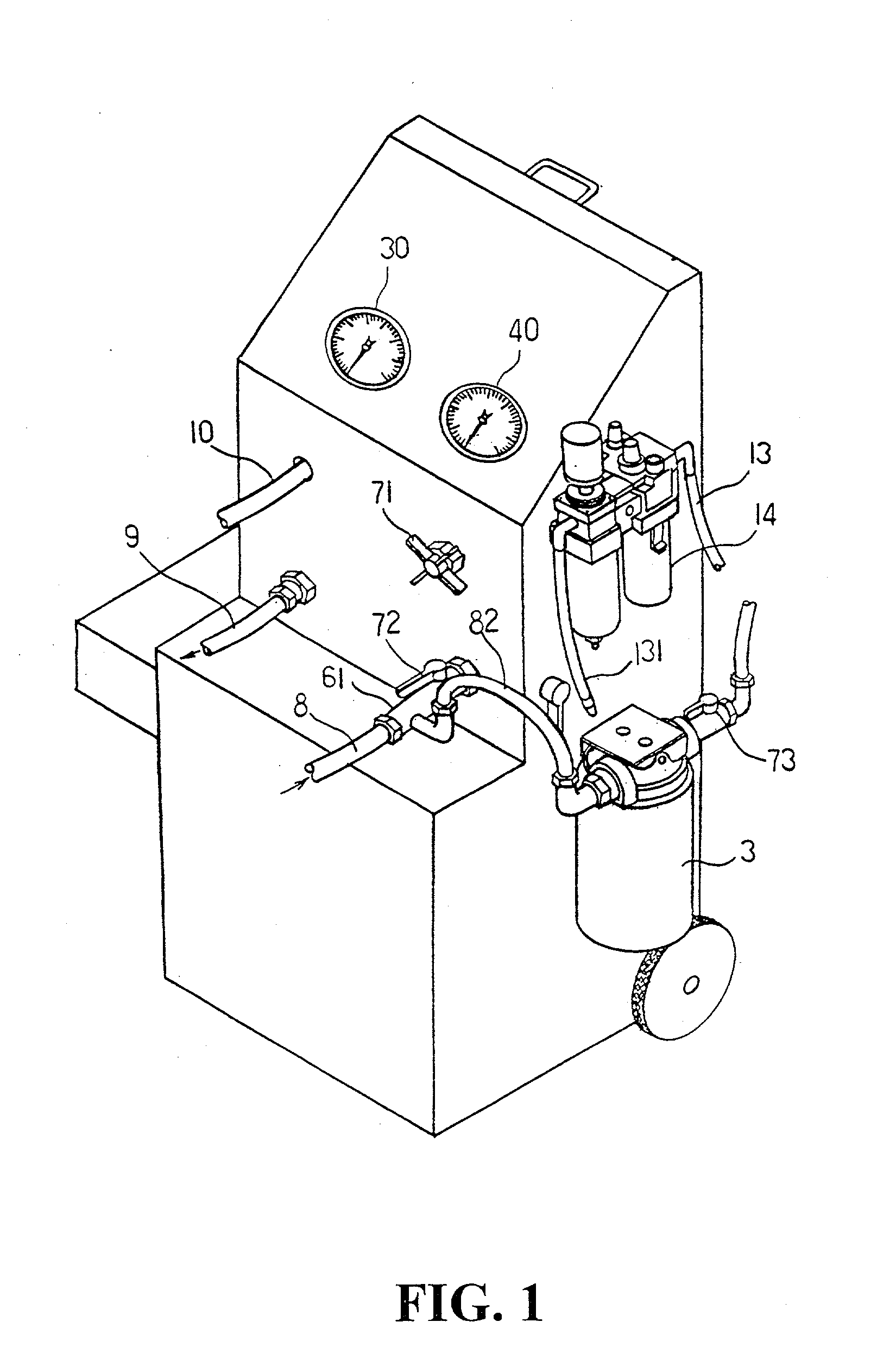 Structure of a vehicle maintenance washing apparatus