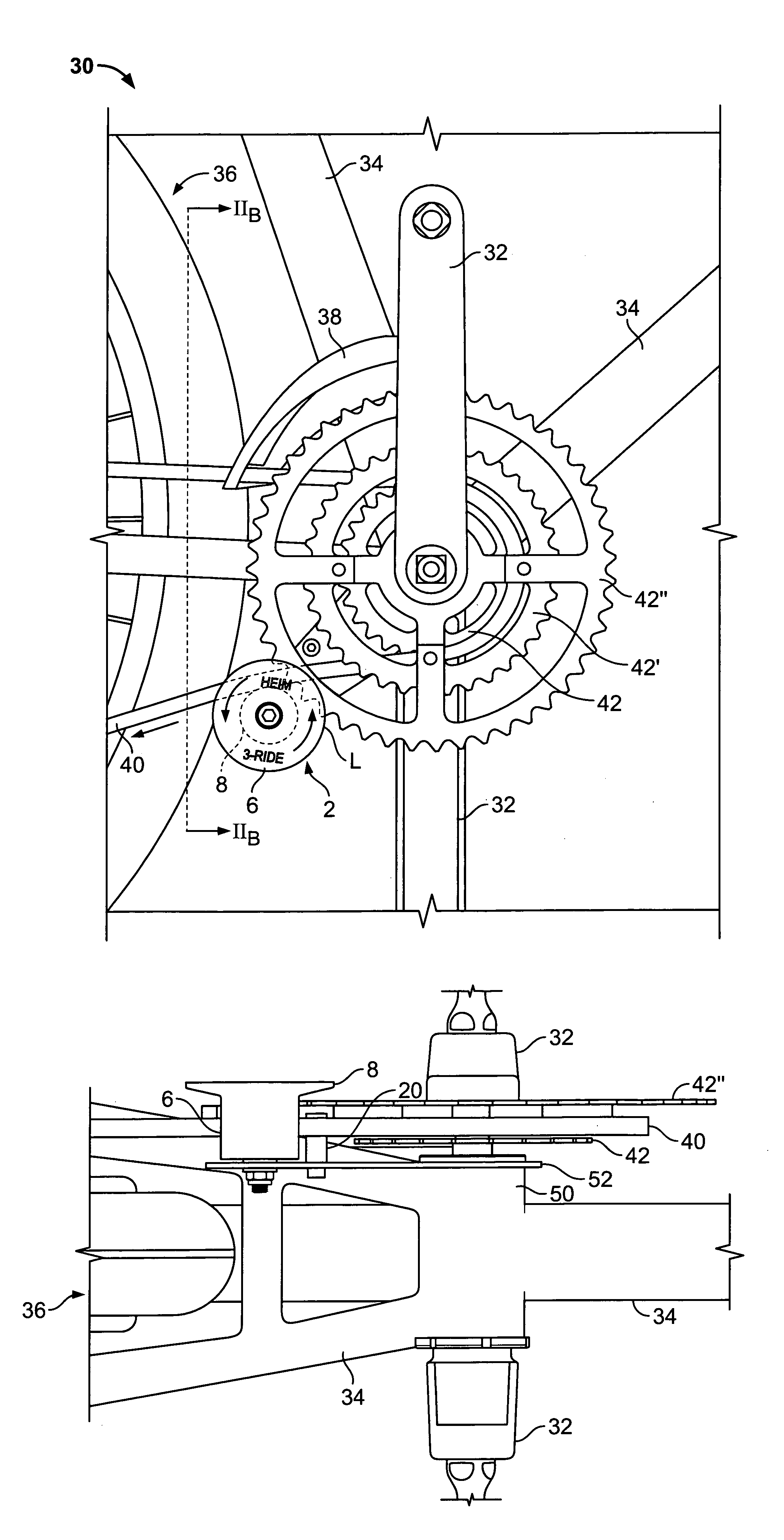 Multiple sprocket, multiple function chain guide