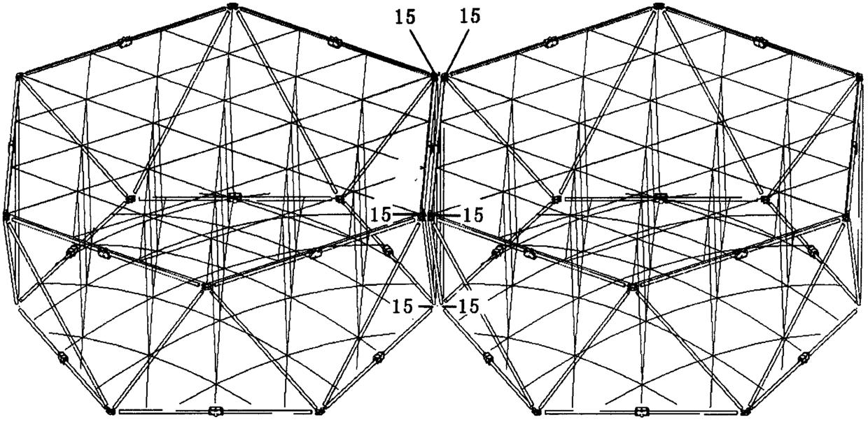 An assembly device for a space-assembled antenna assembly unit