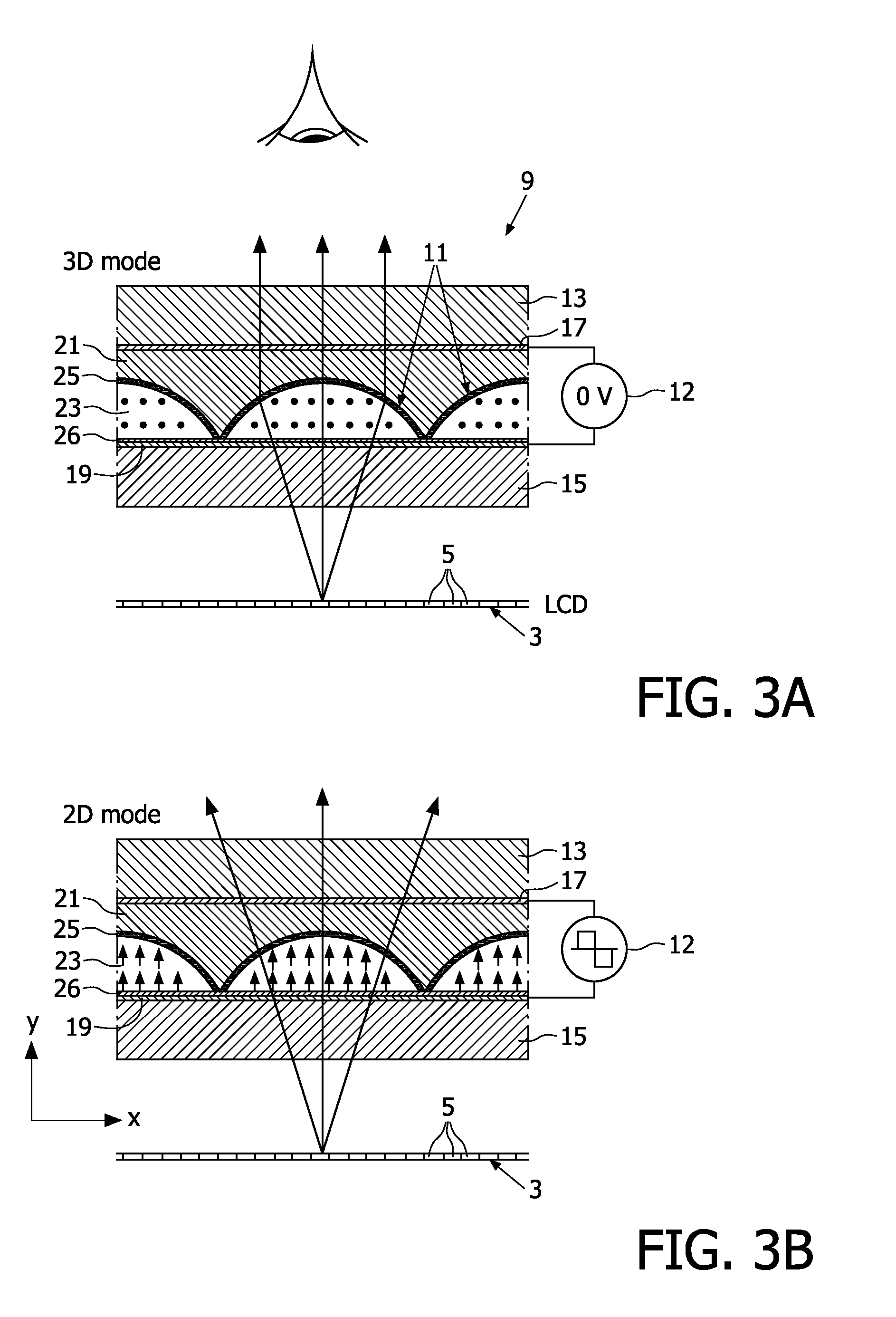 Autostereoscopic display device using controllable liquid crystal lens array for 3d/2d mode switching