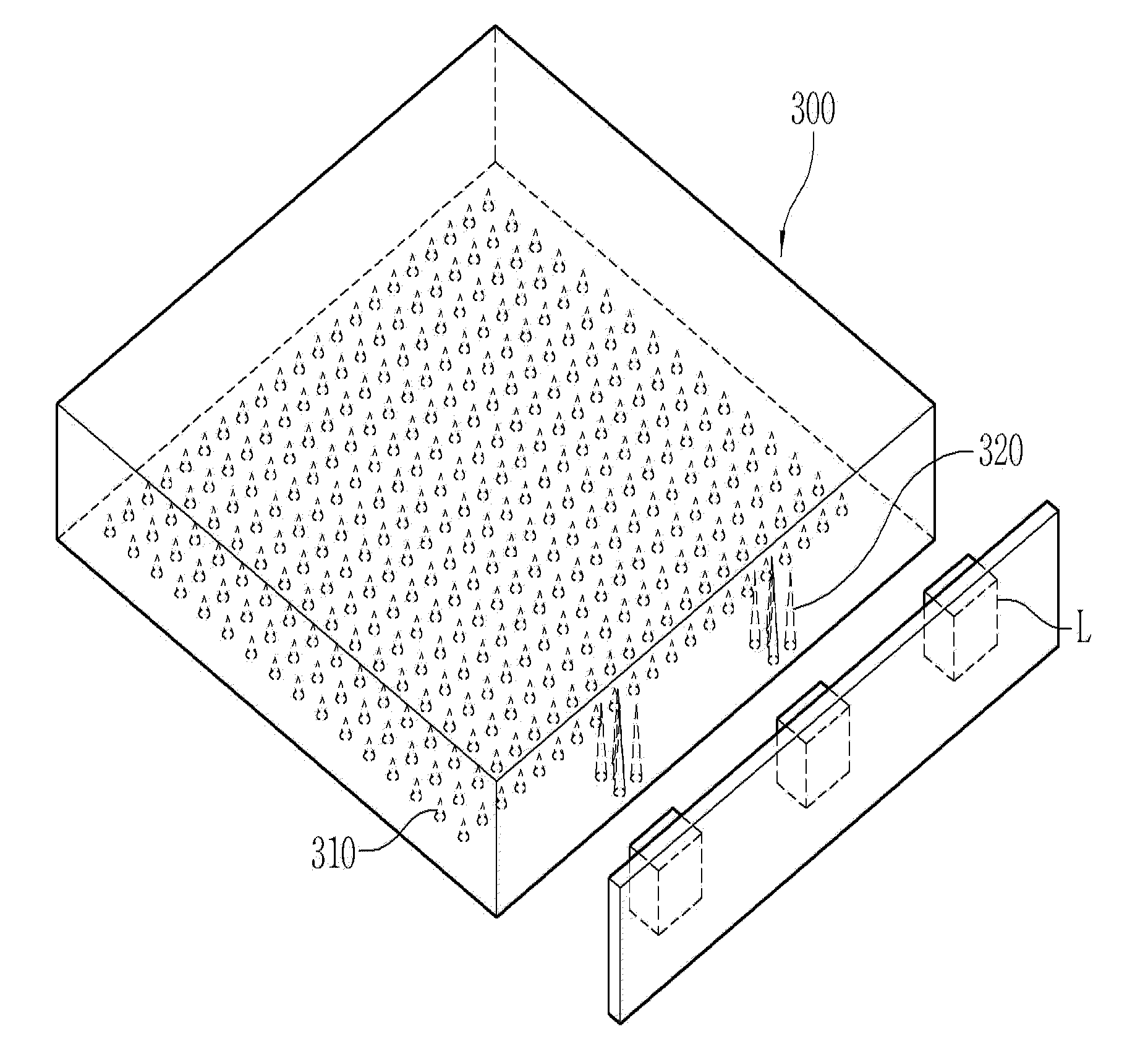 Back light unit with light guide plate preventing dark area between leds