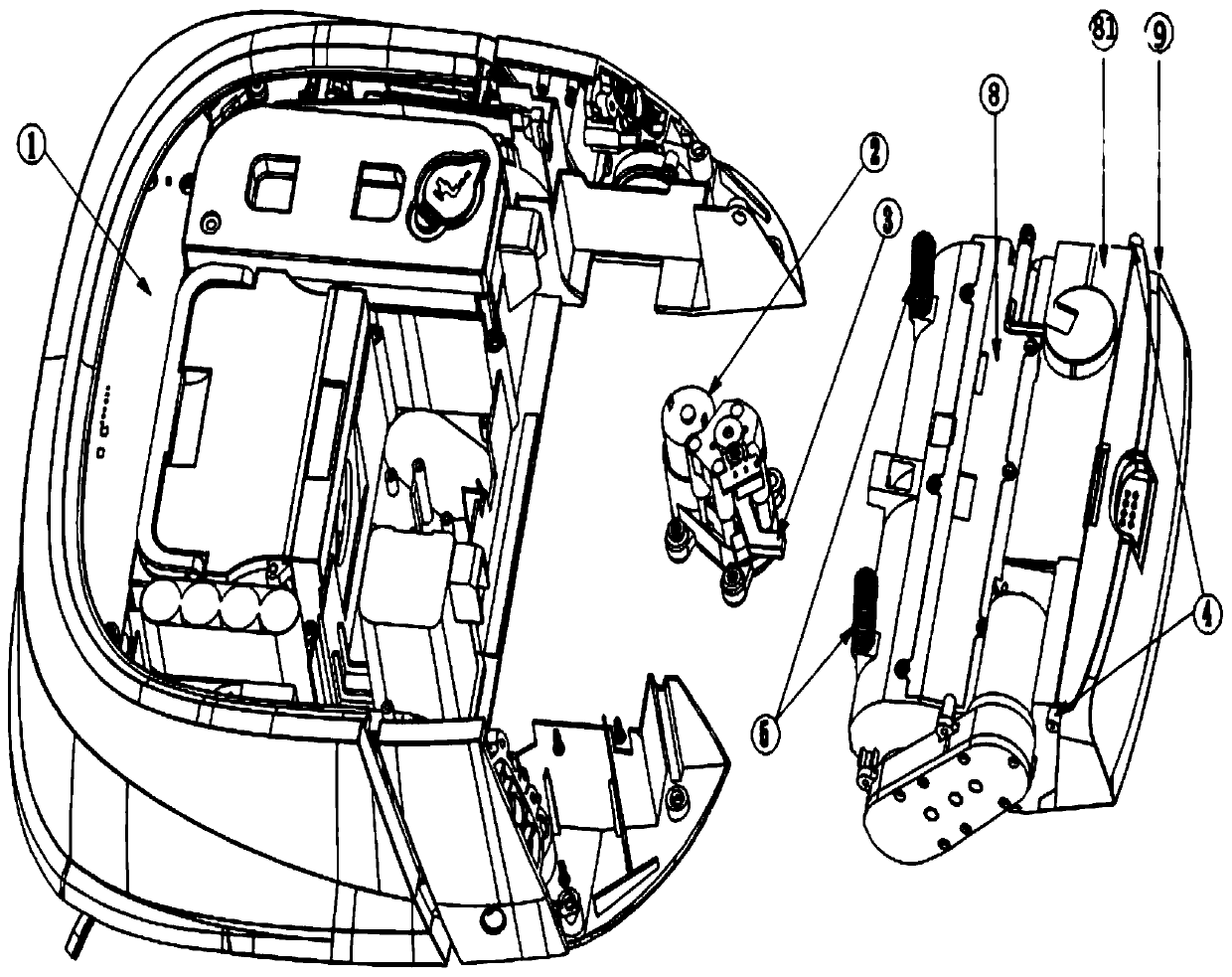 Lifting device for mopping roller of sweeping robot