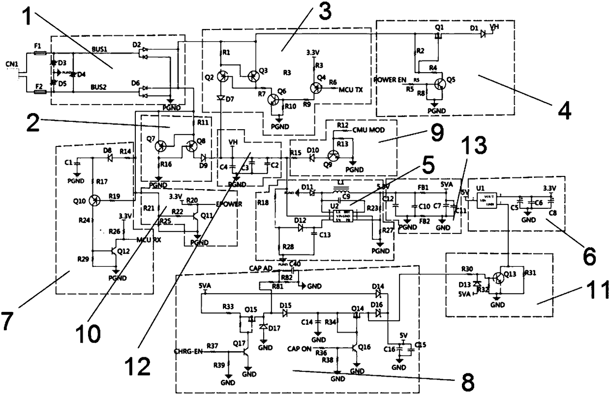 MBUS control circuit for temperature control valve and control method thereof