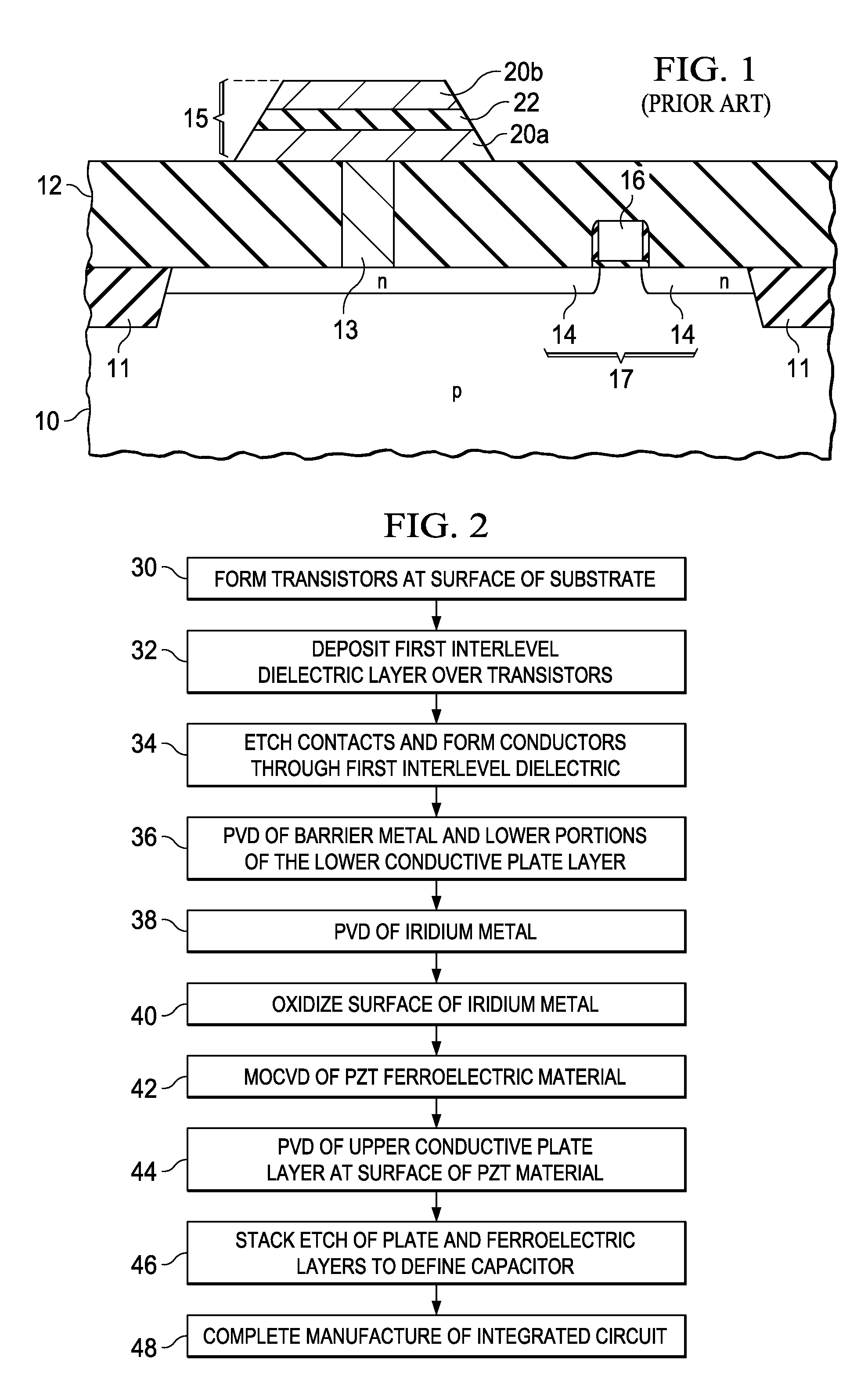 Adhesion of Ferroelectric Material to Underlying Conductive Capacitor Plate