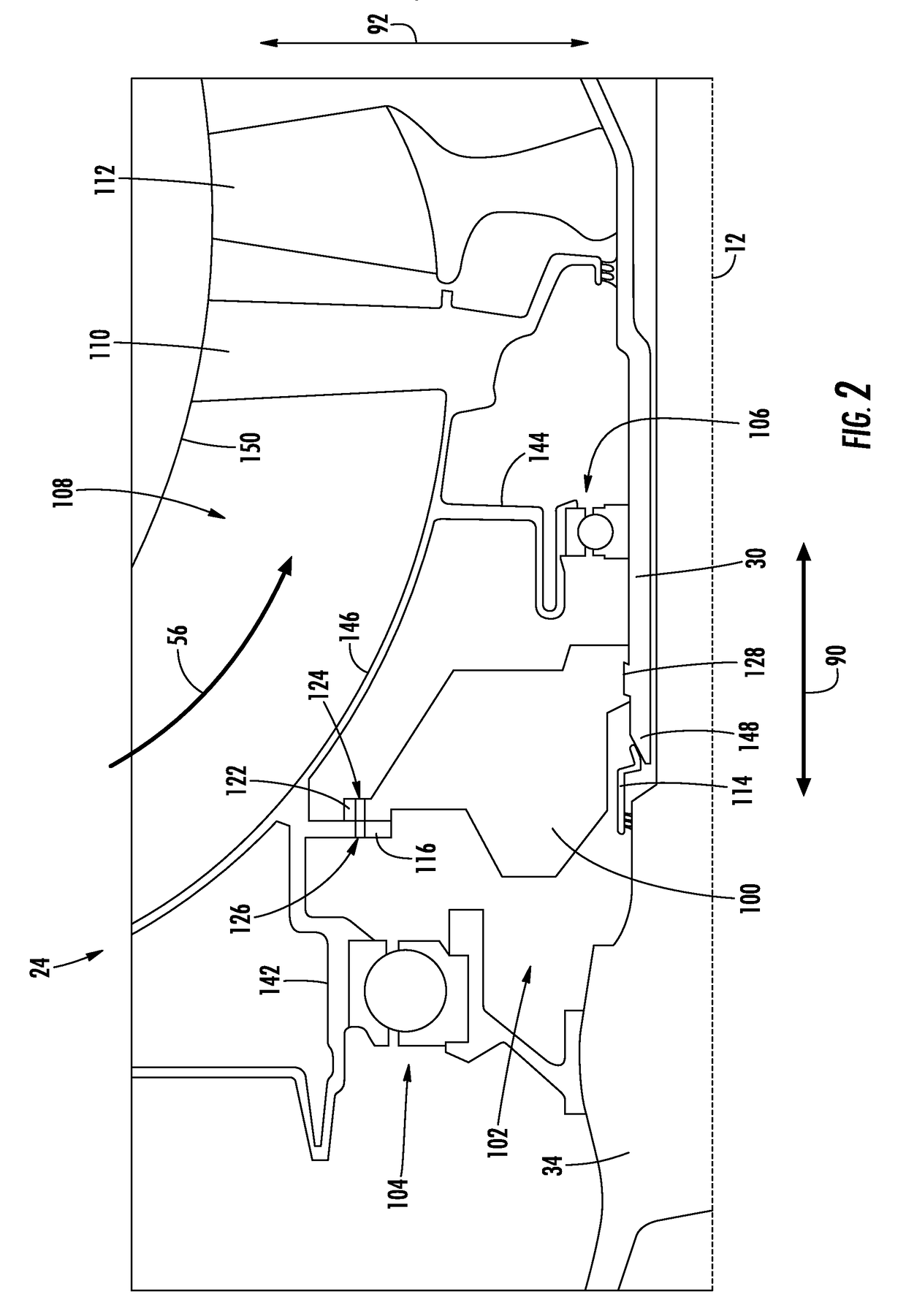 Aeroderivative jet engine accessory starter relocation to main shaft -- directly connected to hpc shaft