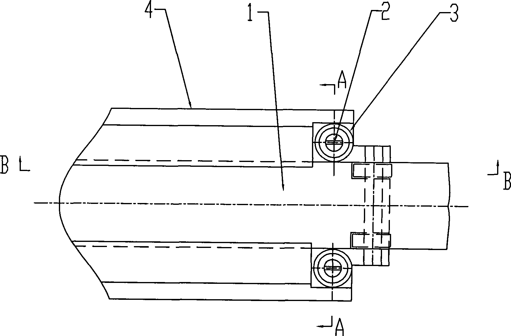 Trolley type rapier tape guide rail of rapier loom