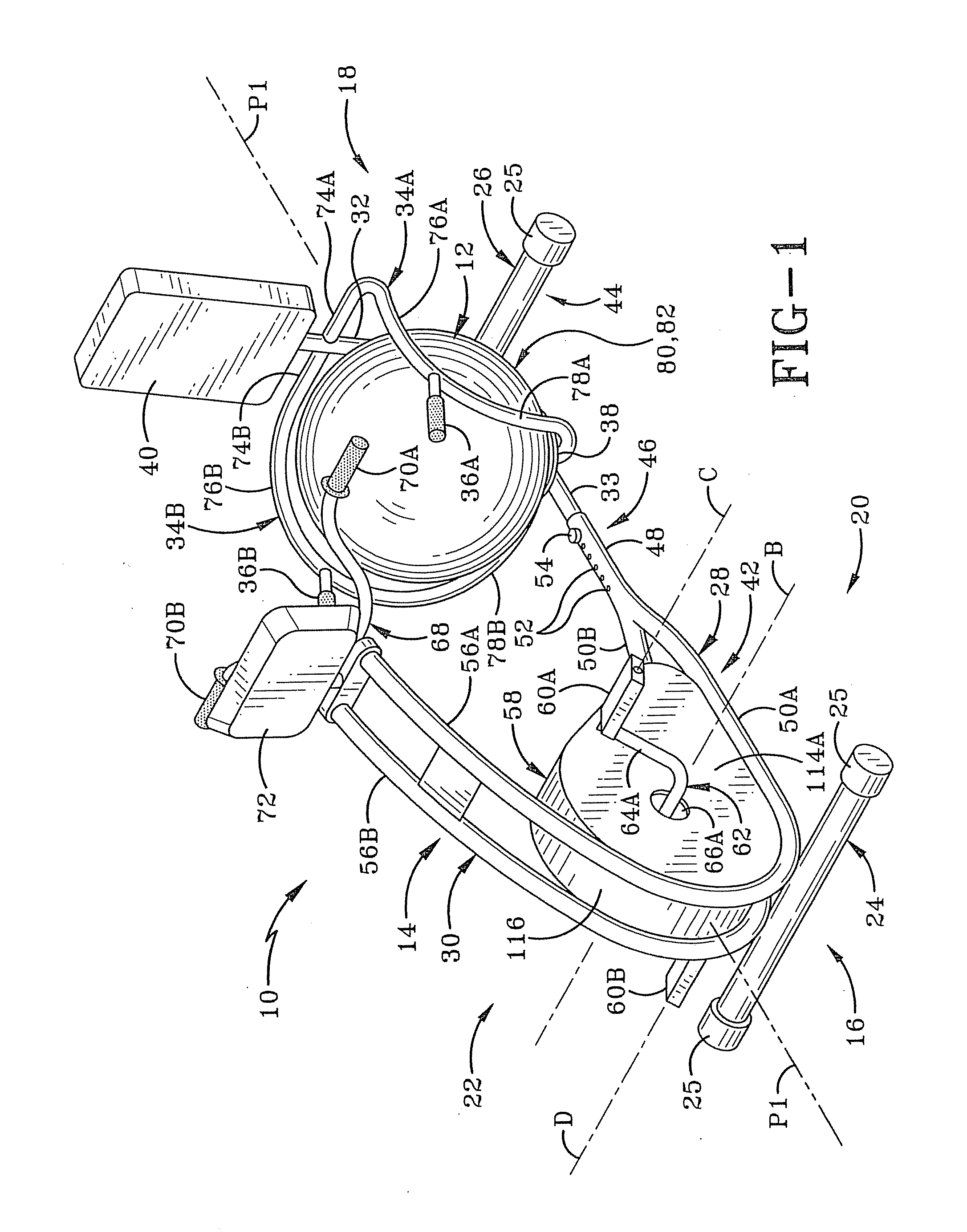 Exercise machine with stationary bicycle and inflatable seat