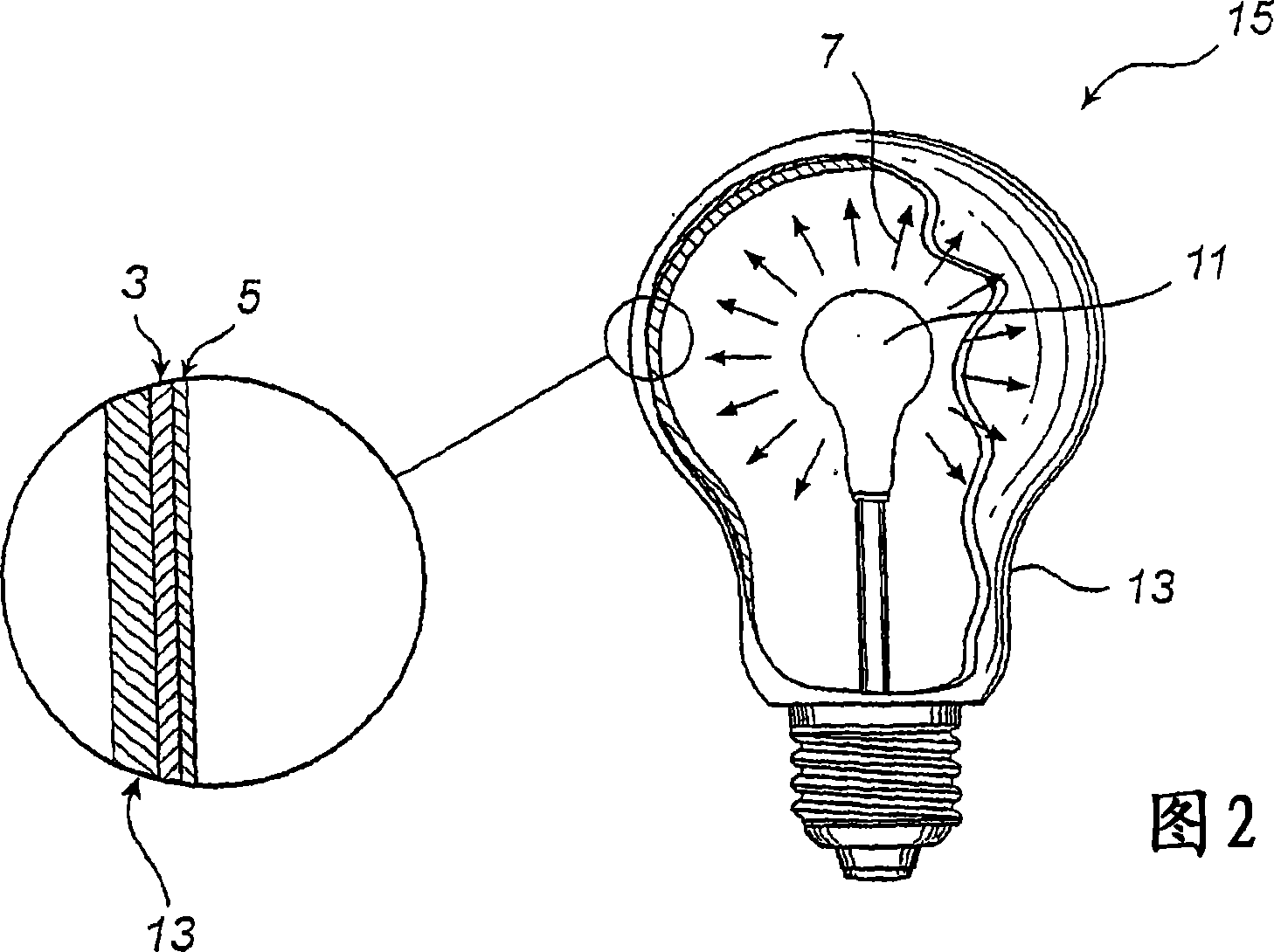 An anode in a field emission light source and a field emission light source comprising the anode